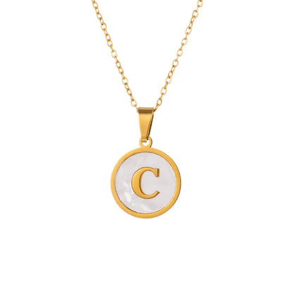 Simple Style Letter Titanium Steel Wholesale Pendant Necklace