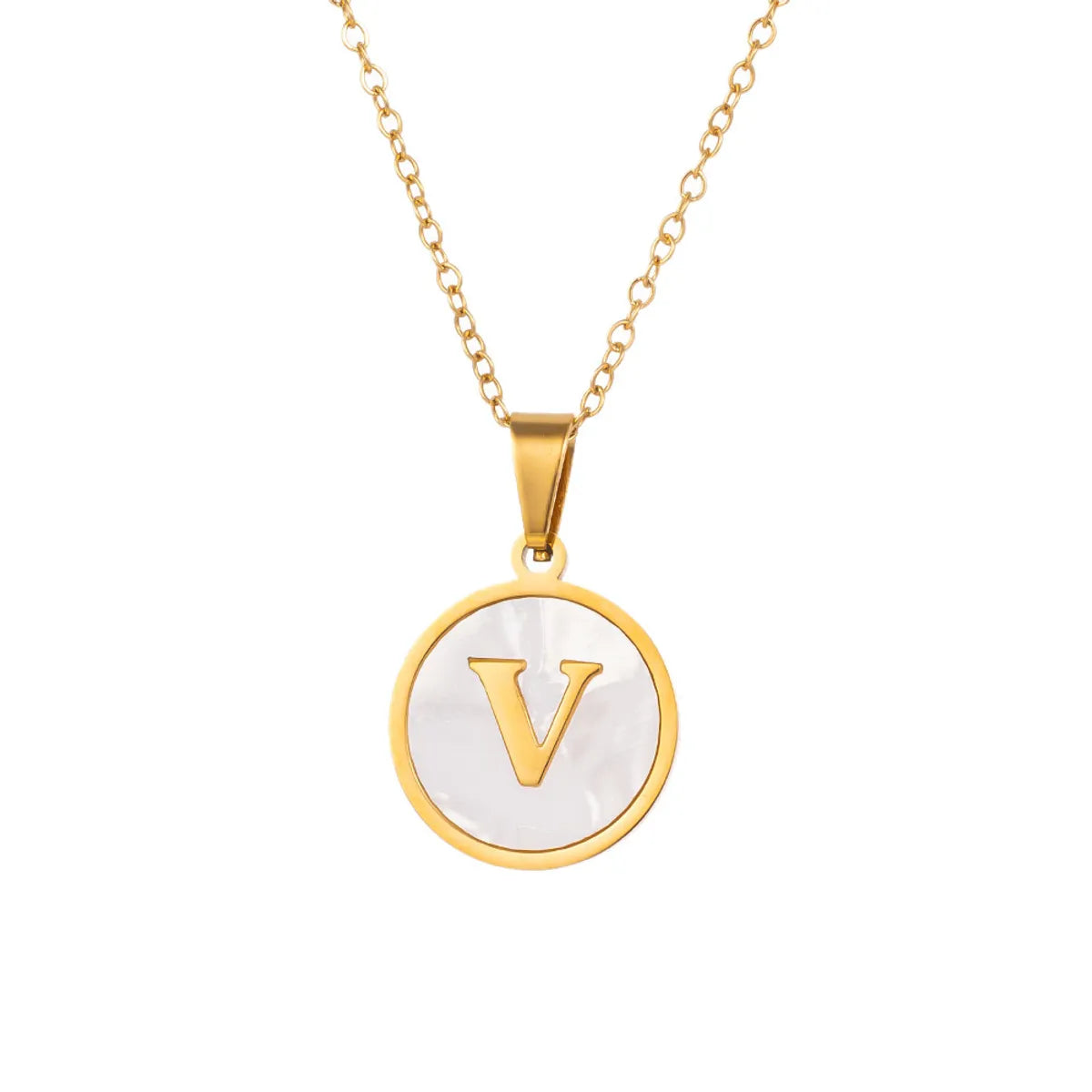 Simple Style Letter Titanium Steel Wholesale Pendant Necklace