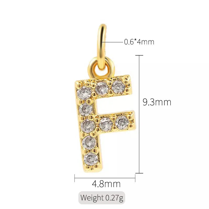 1 Piece Copper Zircon Letter Simple Style