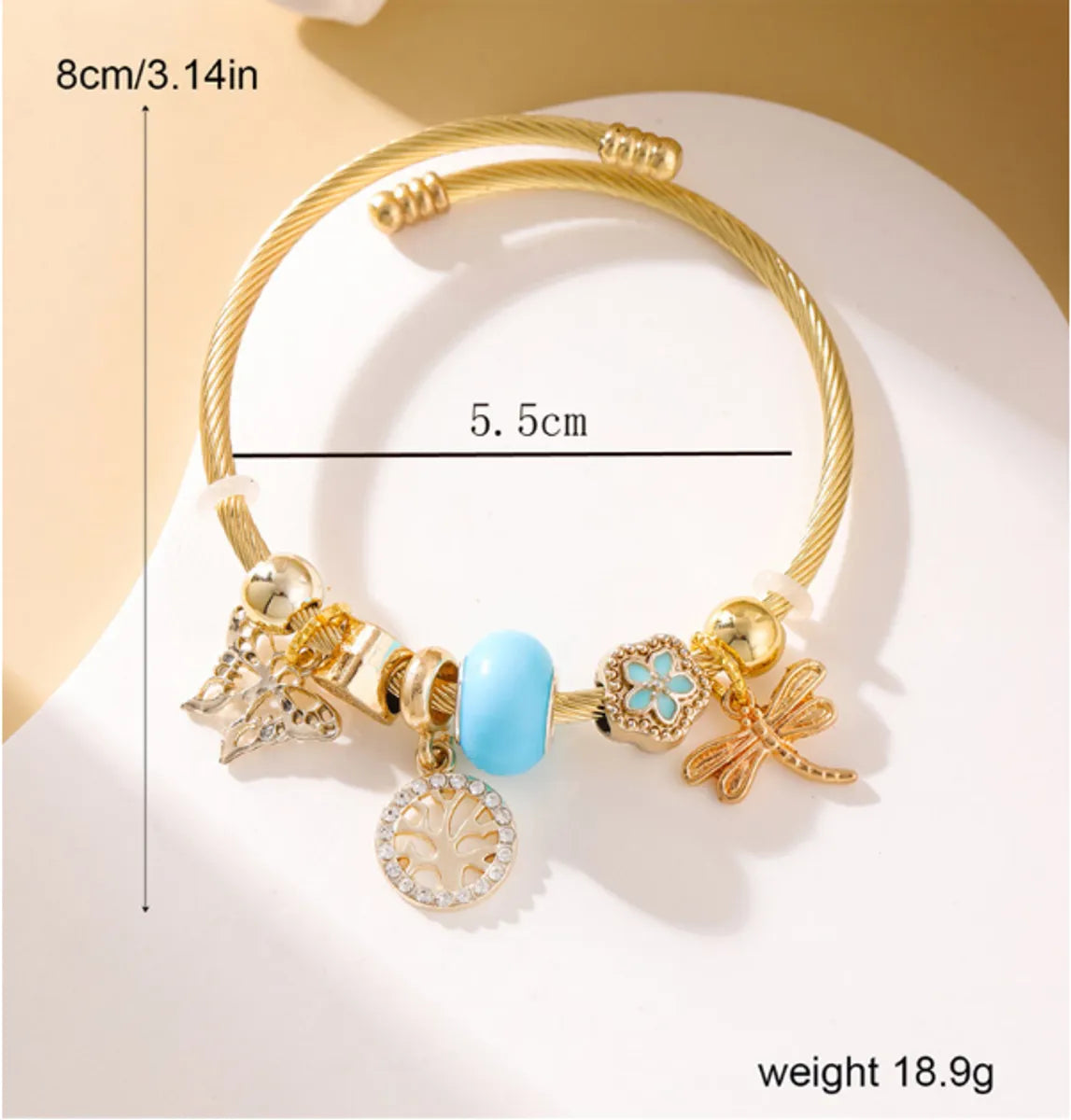 Simple Style Life Tree Butterfly Alloy Steel Wholesale Bangle