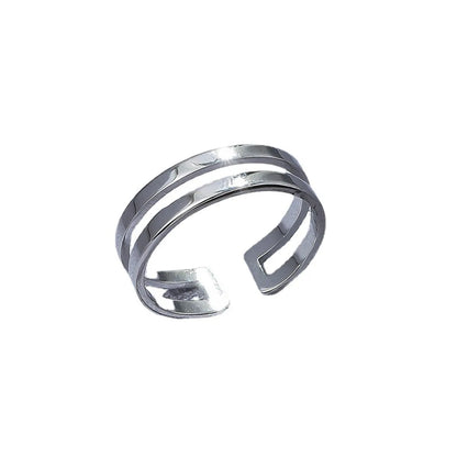 Simple Style Lines Stainless Steel Metal Men'S Open Rings