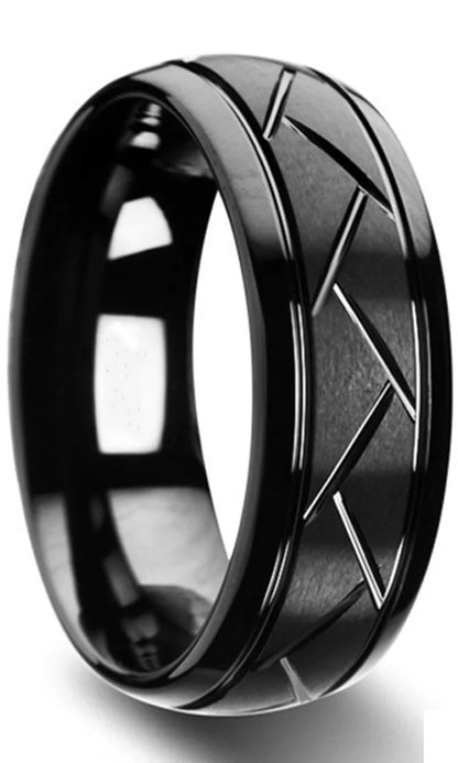 Simple Style Lines Stainless Steel Unisex Rings