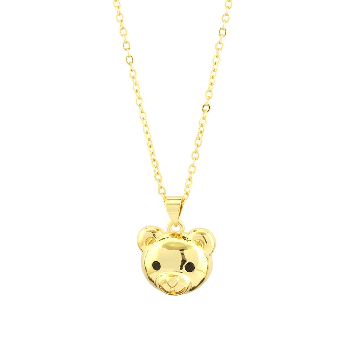 Simple Style Little Bear Copper 18k Gold Plated Pendant Necklace In Bulk