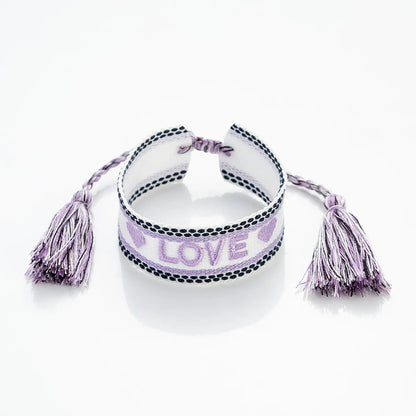 Simple Style Love Letter Polyester Knitting Women'S Bracelets