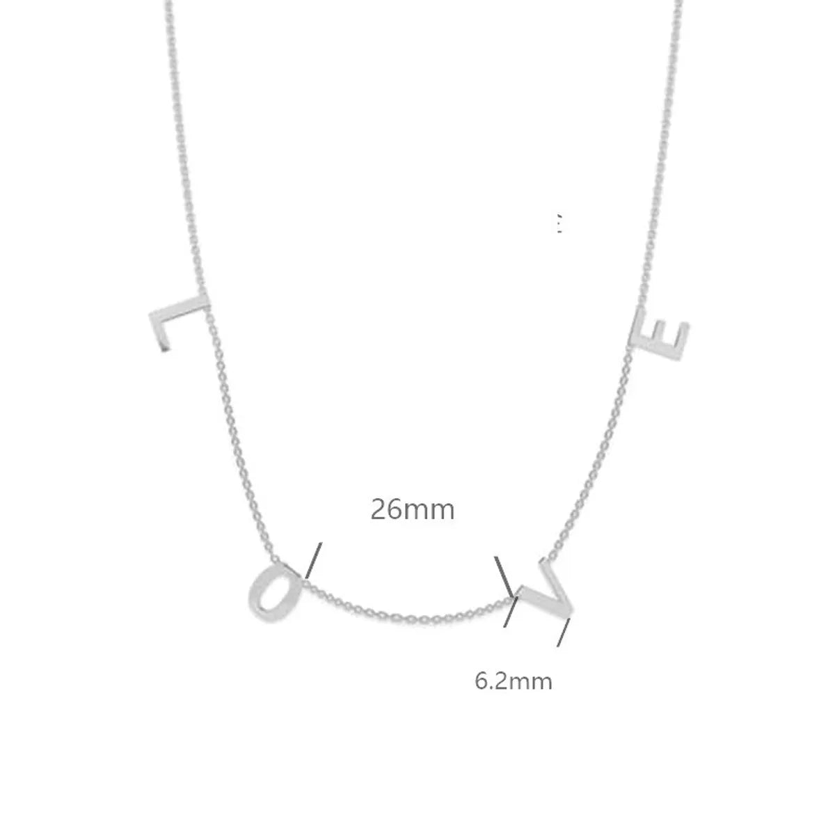 Simple Style Love Letter Sterling Silver Plating Necklace