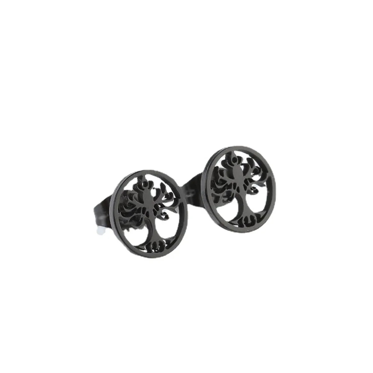 Simple Style Lucky Tree Titanium Steel Ear Studs Plating No Inlaid Stainless Steel Earrings