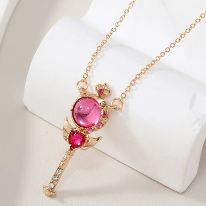 Simple Style Magic Wand Alloy Inlay Rhinestones Women'S Pendant Necklace