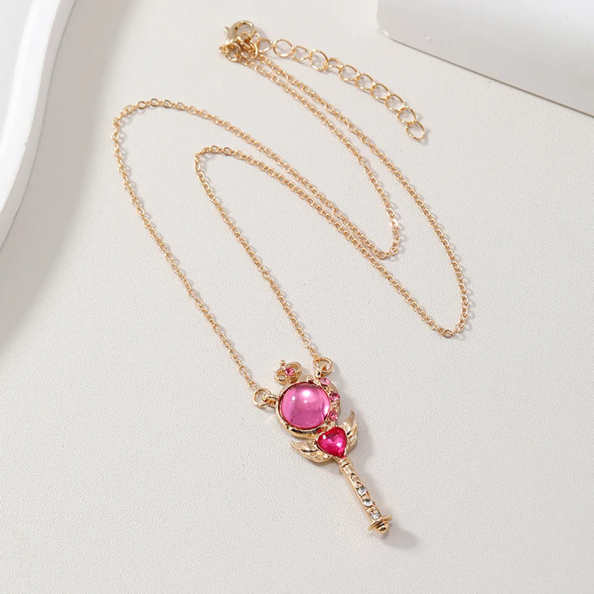 Simple Style Magic Wand Alloy Inlay Rhinestones Women'S Pendant Necklace