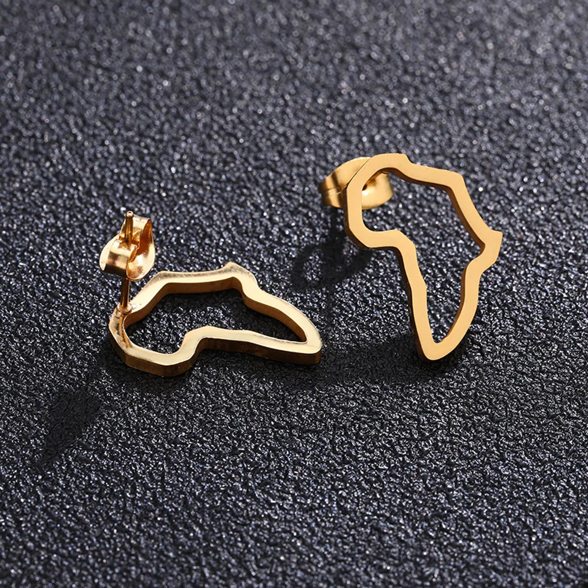 Simple Style Map Plating Stainless Steel No Inlaid Ear Studs