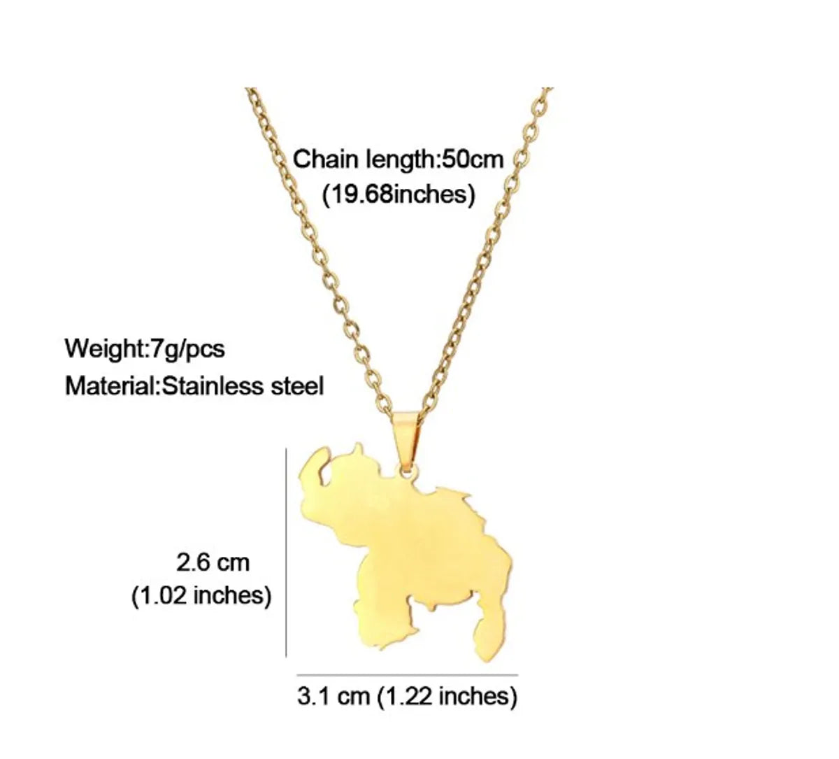 Simple Style Map Titanium Steel Unisex Pendant Necklace