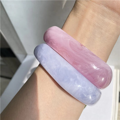 Simple Style Marble Arylic Resin Wholesale Bangle