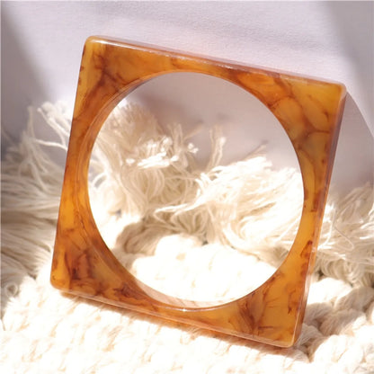 Simple Style Marble Arylic Resin Wholesale Bangle