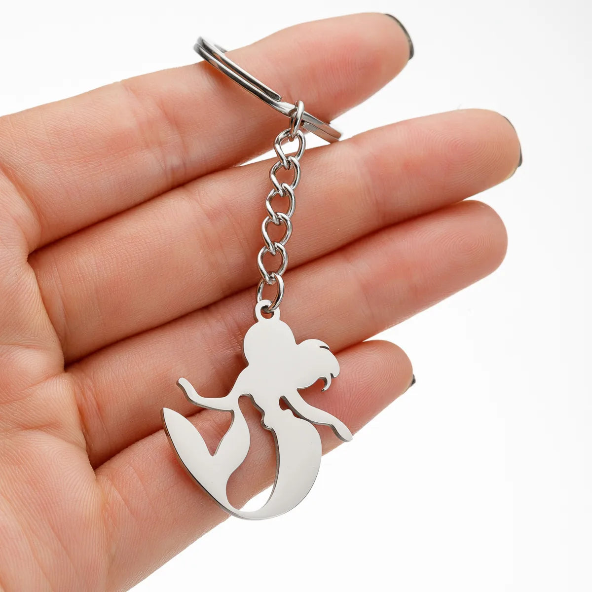 Simple Style Mermaid Stainless Steel Keychain