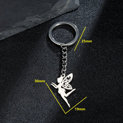 Simple Style Mermaid Stainless Steel Keychain