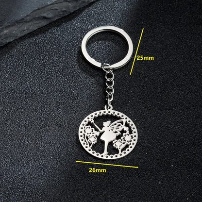 Simple Style Mermaid Stainless Steel Keychain