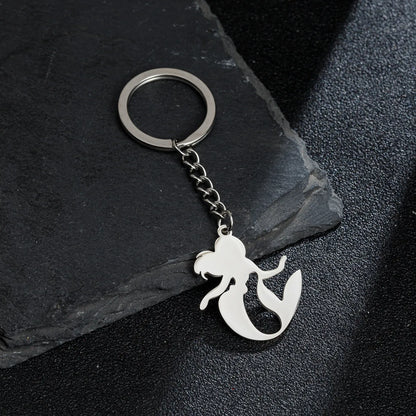 Simple Style Mermaid Stainless Steel Keychain