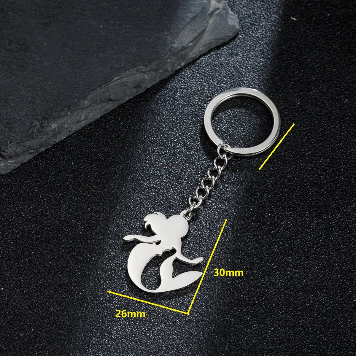 Simple Style Mermaid Stainless Steel Keychain