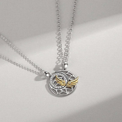 Simple Style Moon Alloy Plating Couple Pendant Necklace