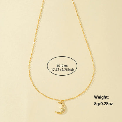 Simple Style Moon Alloy Zinc Plating Women's Pendant Necklace