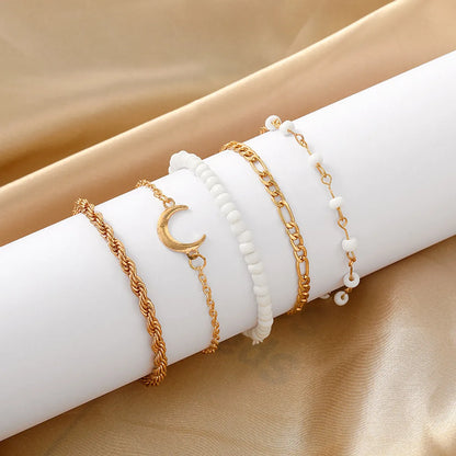 Simple Style Moon Gold Plated Alloy Wholesale Bracelets