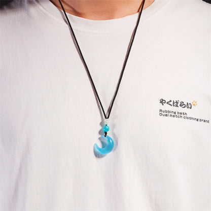 Simple Style Moon Opal Plating Couple Pendant Necklace