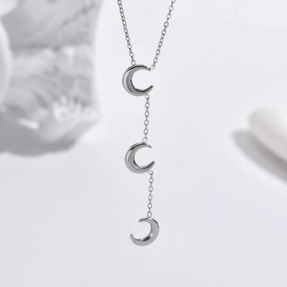 Simple Style Moon Stainless Steel Plating 14k Gold Plated Necklace