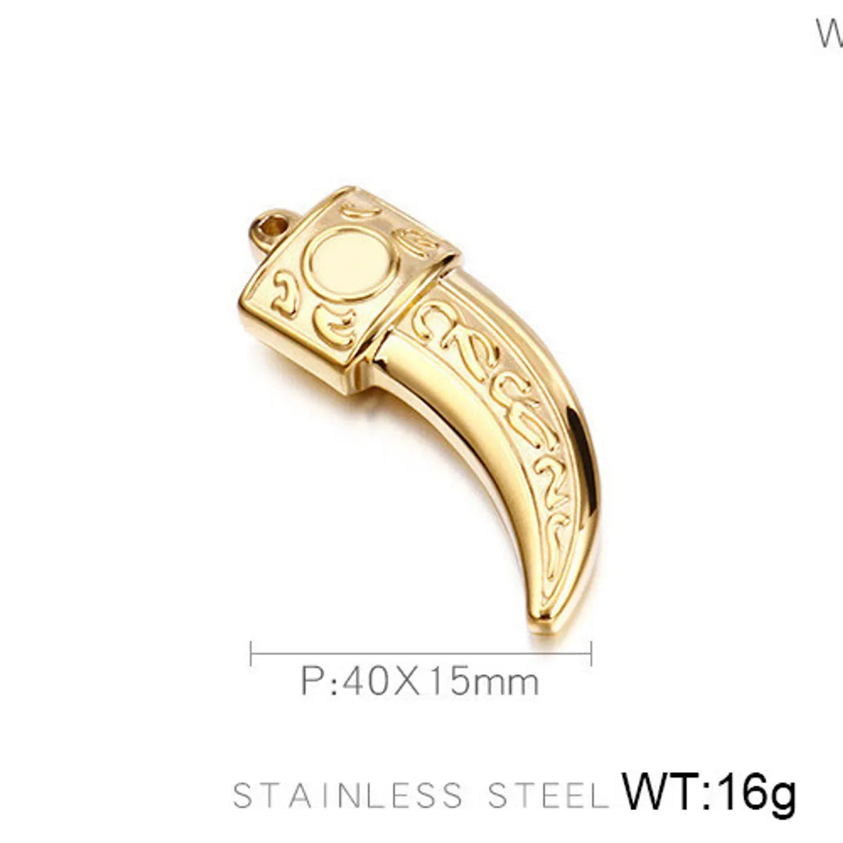 1 Piece Stainless Steel 18K Gold Plated Moon