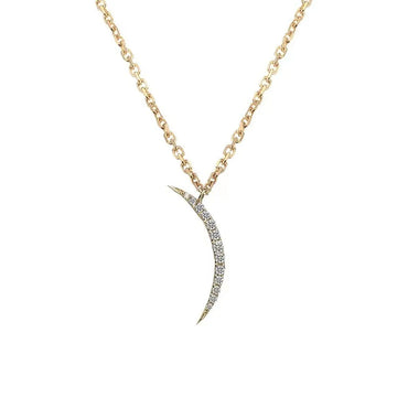 Simple Style Moon Sterling Silver Pendant Necklace