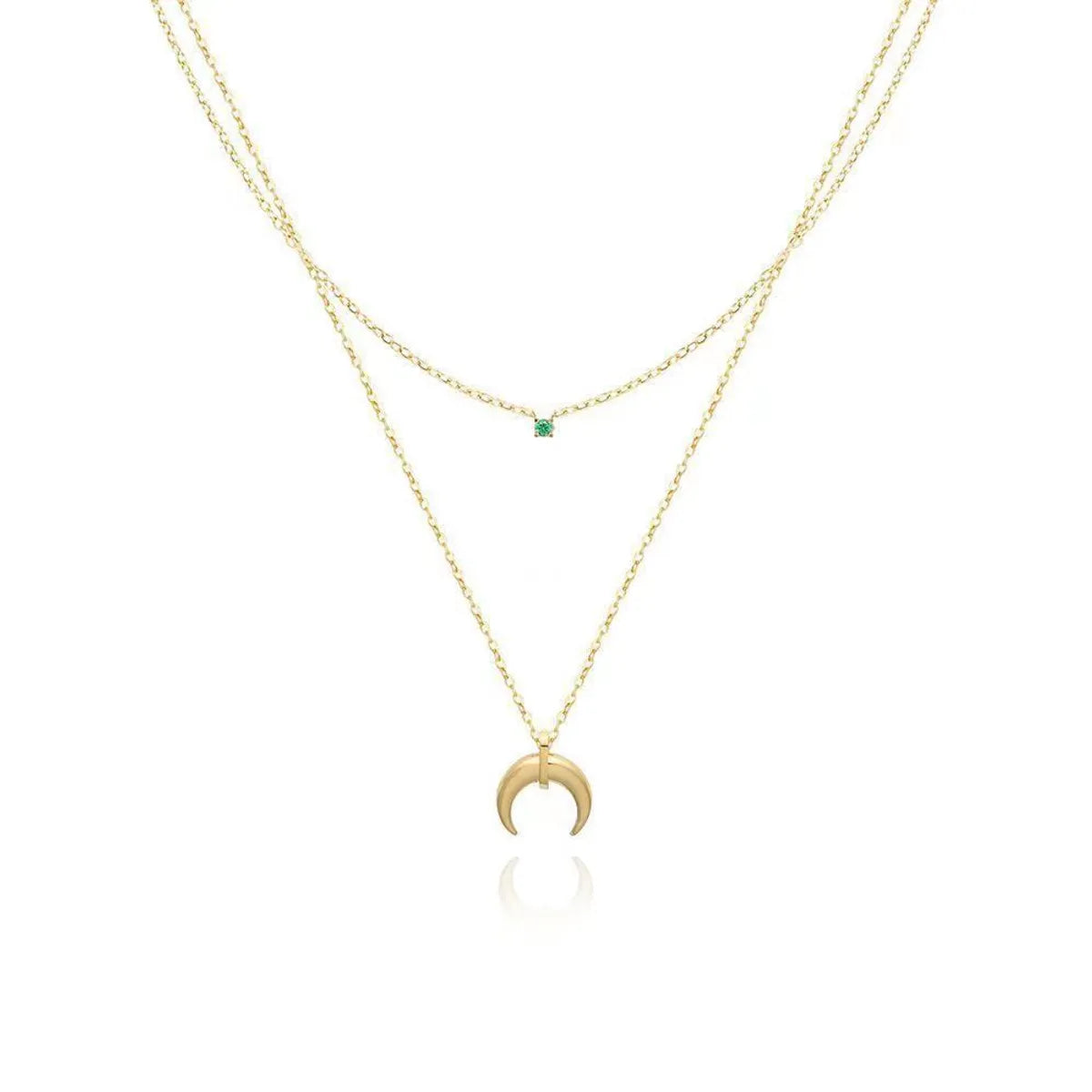 Simple Style Moon Titanium Steel 18k Gold Plated Layered Necklaces