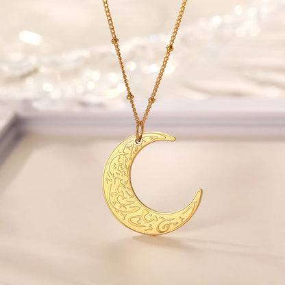 Simple Style Moon Titanium Steel Plating Pendant Necklace 1 Piece