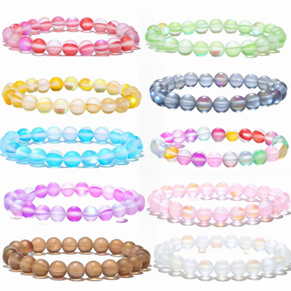 Simple Style Multicolor Moonstone Beaded Bracelets