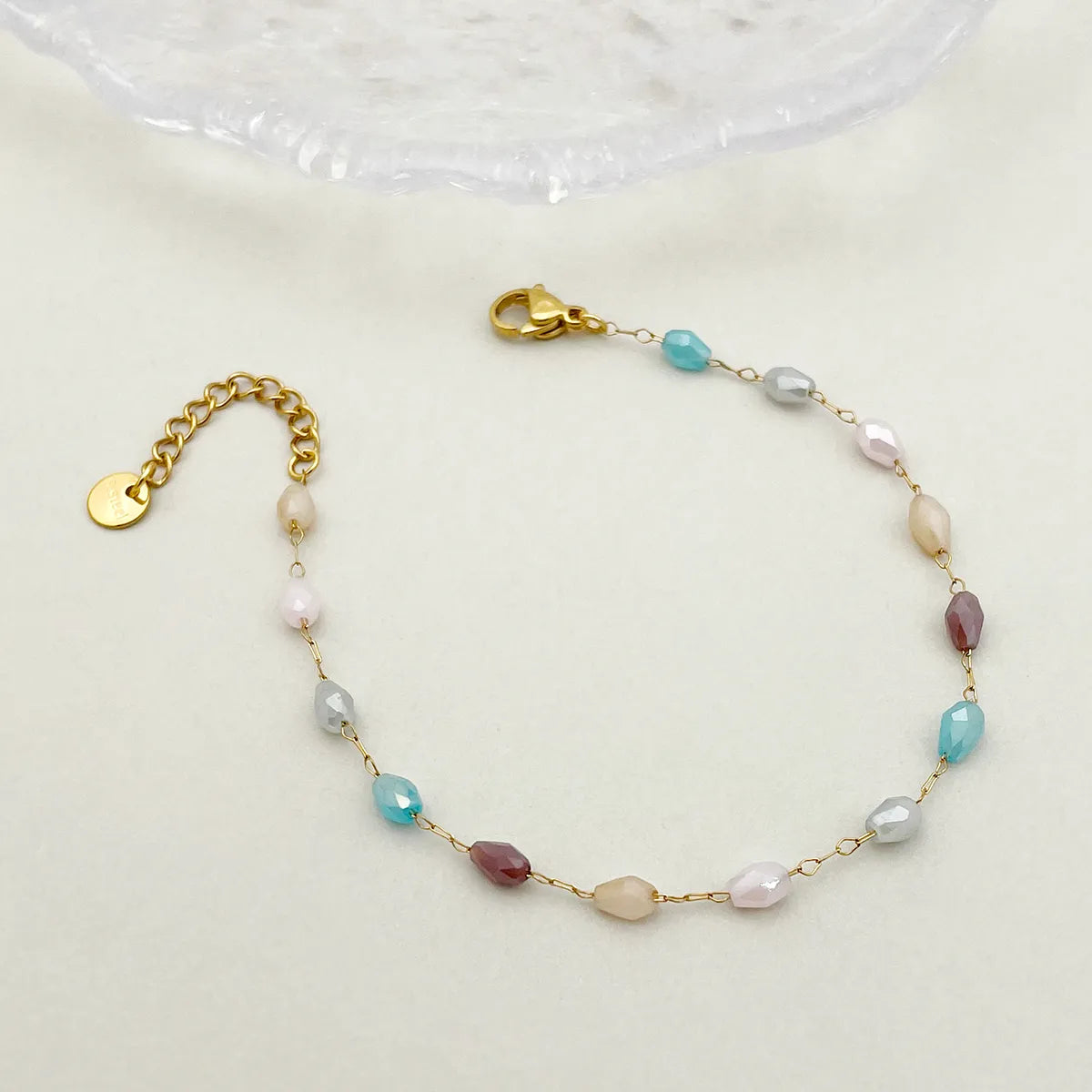 Simple Style Multicolor Stainless Steel Plating Gold Plated Bracelets