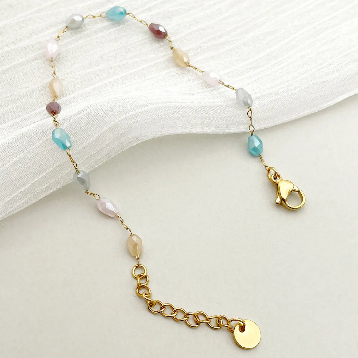 Simple Style Multicolor Stainless Steel Plating Gold Plated Bracelets