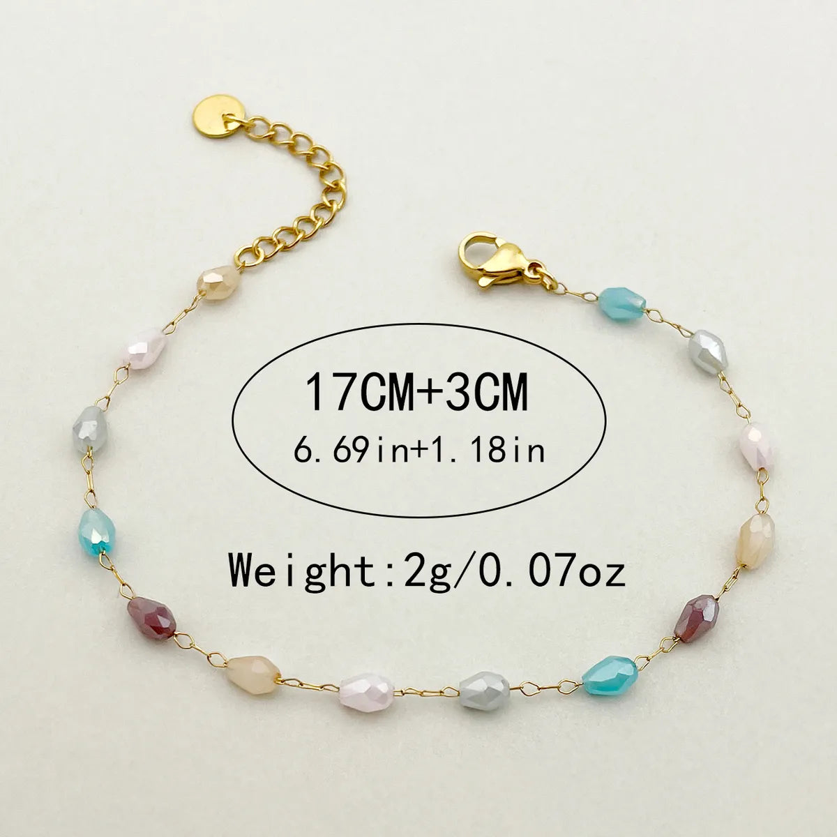 Simple Style Multicolor Stainless Steel Plating Gold Plated Bracelets