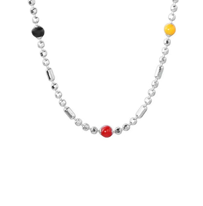 Simple Style Multicolor Sterling Silver Enamel Plating Necklace