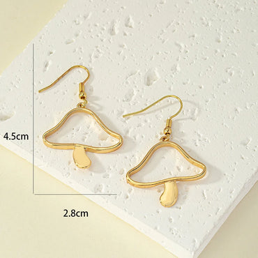 1 Pair Simple Style Mushroom Plating Alloy Drop Earrings