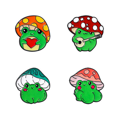 Simple Style Mushroom Frog Alloy Enamel Unisex Brooches