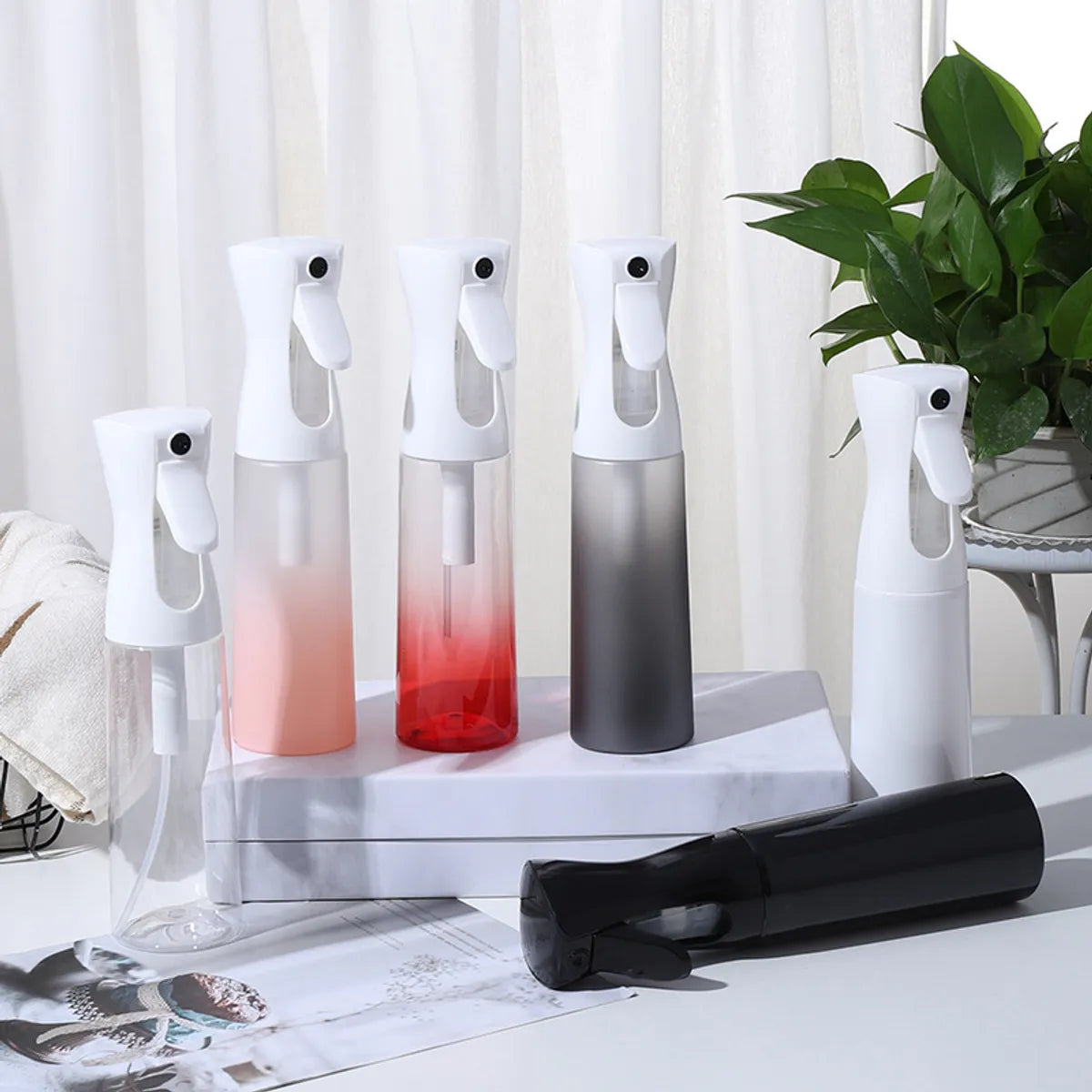 Pure Color Minimalist Plastic One Piece Spray Bottle