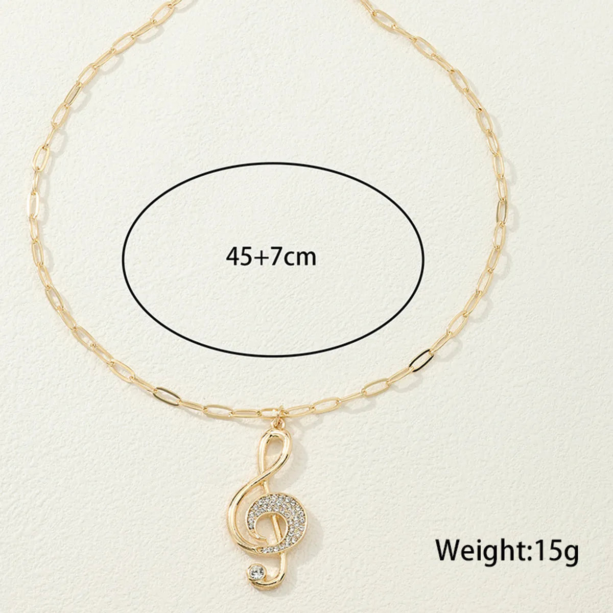 Simple Style Notes Alloy Zinc Alloy Inlay Zircon Women's Pendant Necklace