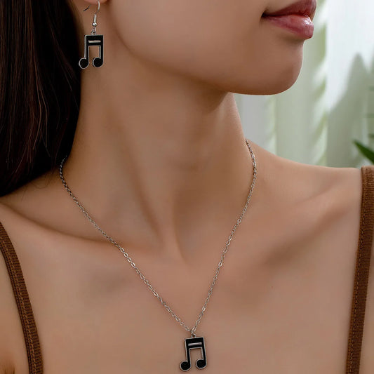 Simple Style Notes Ferroalloy Zinc Alloy Women'S Jewelry Set