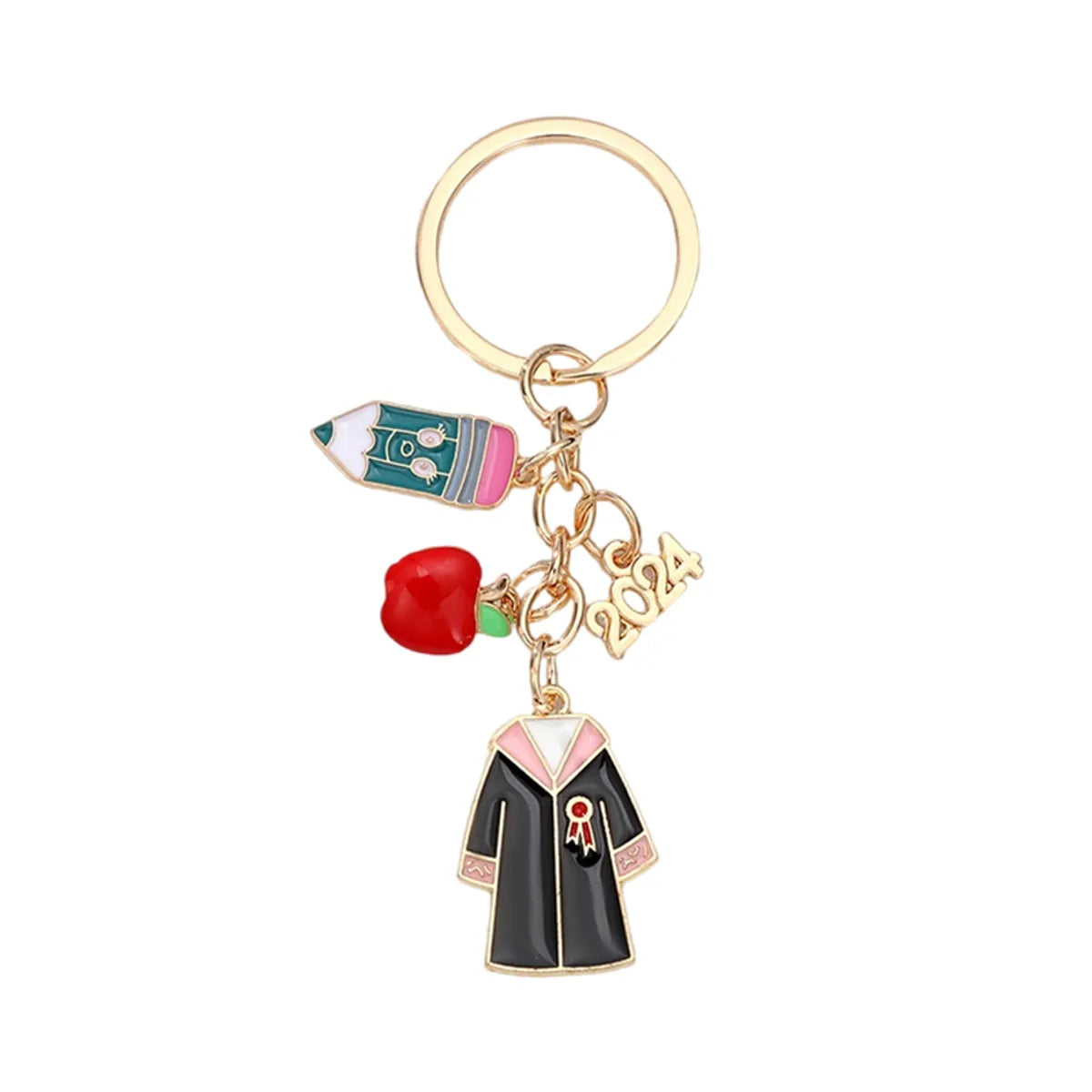 Simple Style Number Apple Clothes Alloy Enamel Bag Pendant Keychain