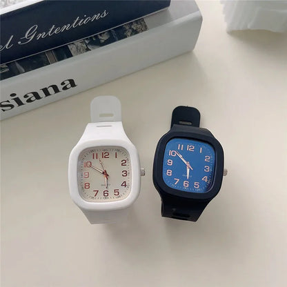 Simple Style Number Buckle Electronic Women'S Watches