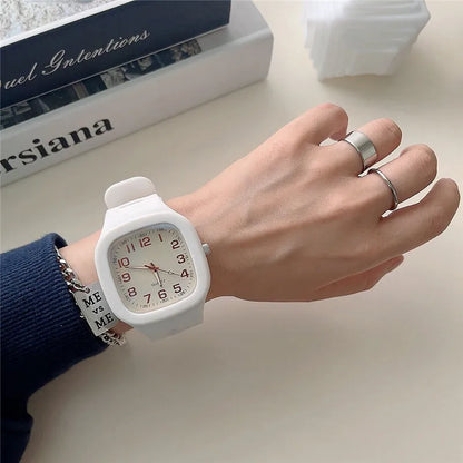 Simple Style Number Buckle Electronic Women'S Watches