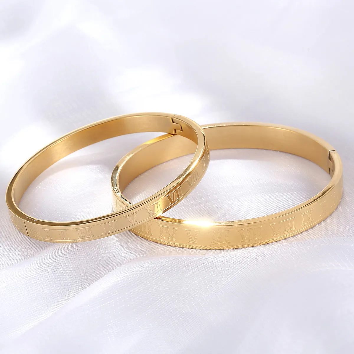 Simple Style Number Stainless Steel Plating Bangle 1 Set