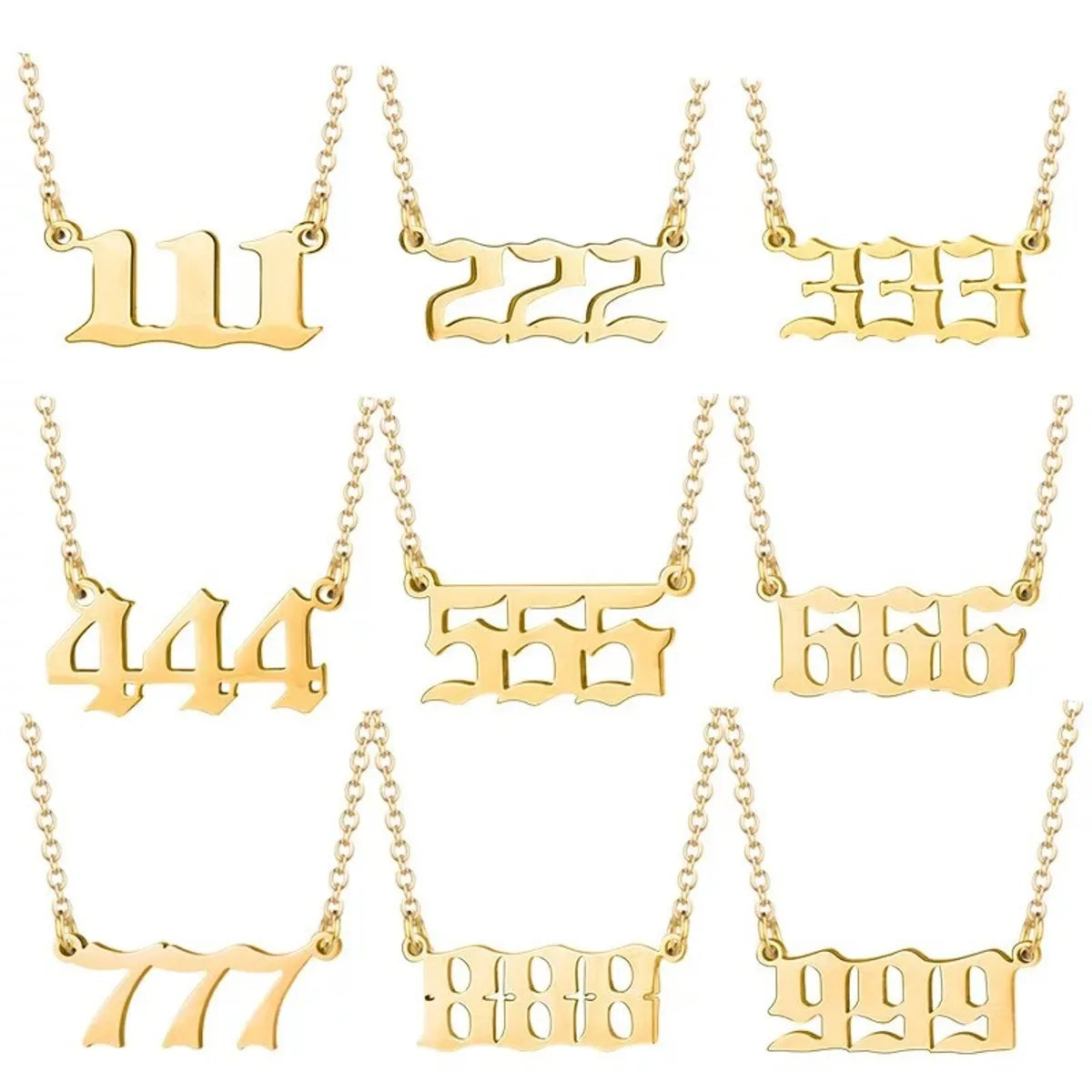 Simple Style Number Stainless Steel Plating Necklace 1 Piece