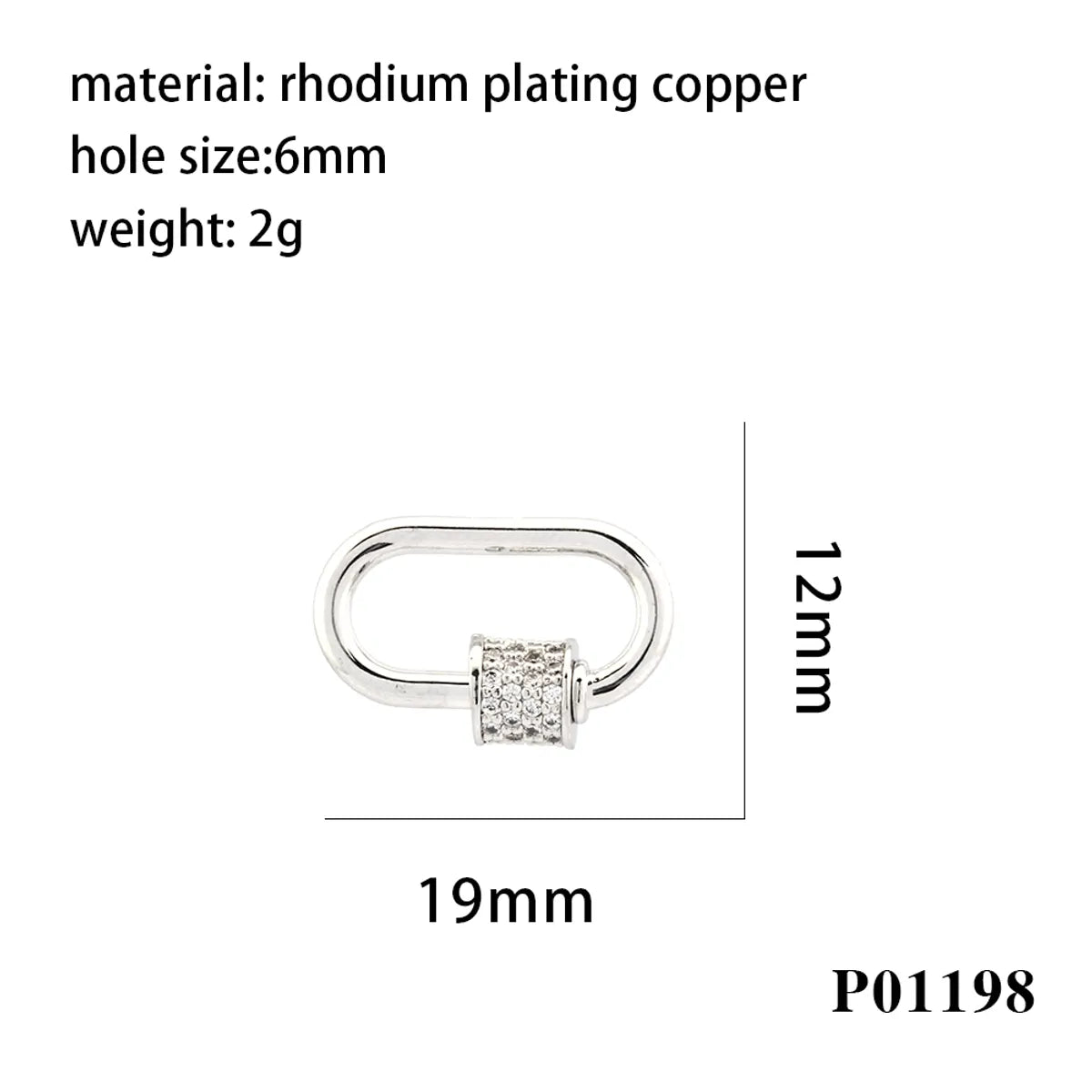 Simple Style Oval Copper Plating Inlay Zircon 18k Gold Plated Charms