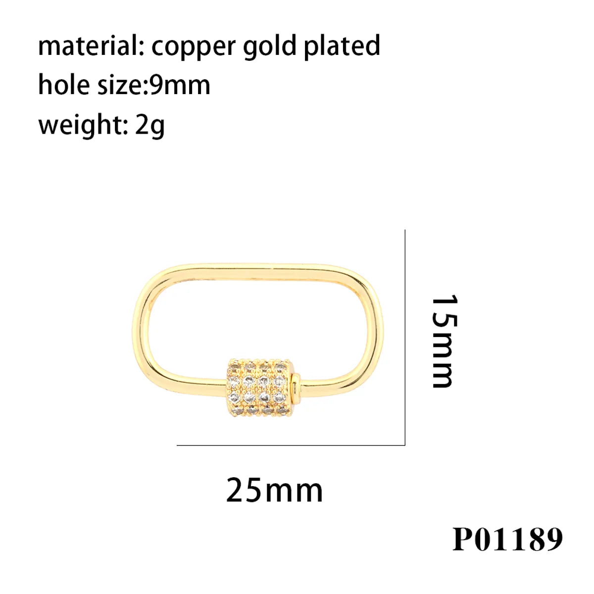 Simple Style Oval Copper Plating Inlay Zircon 18k Gold Plated Charms