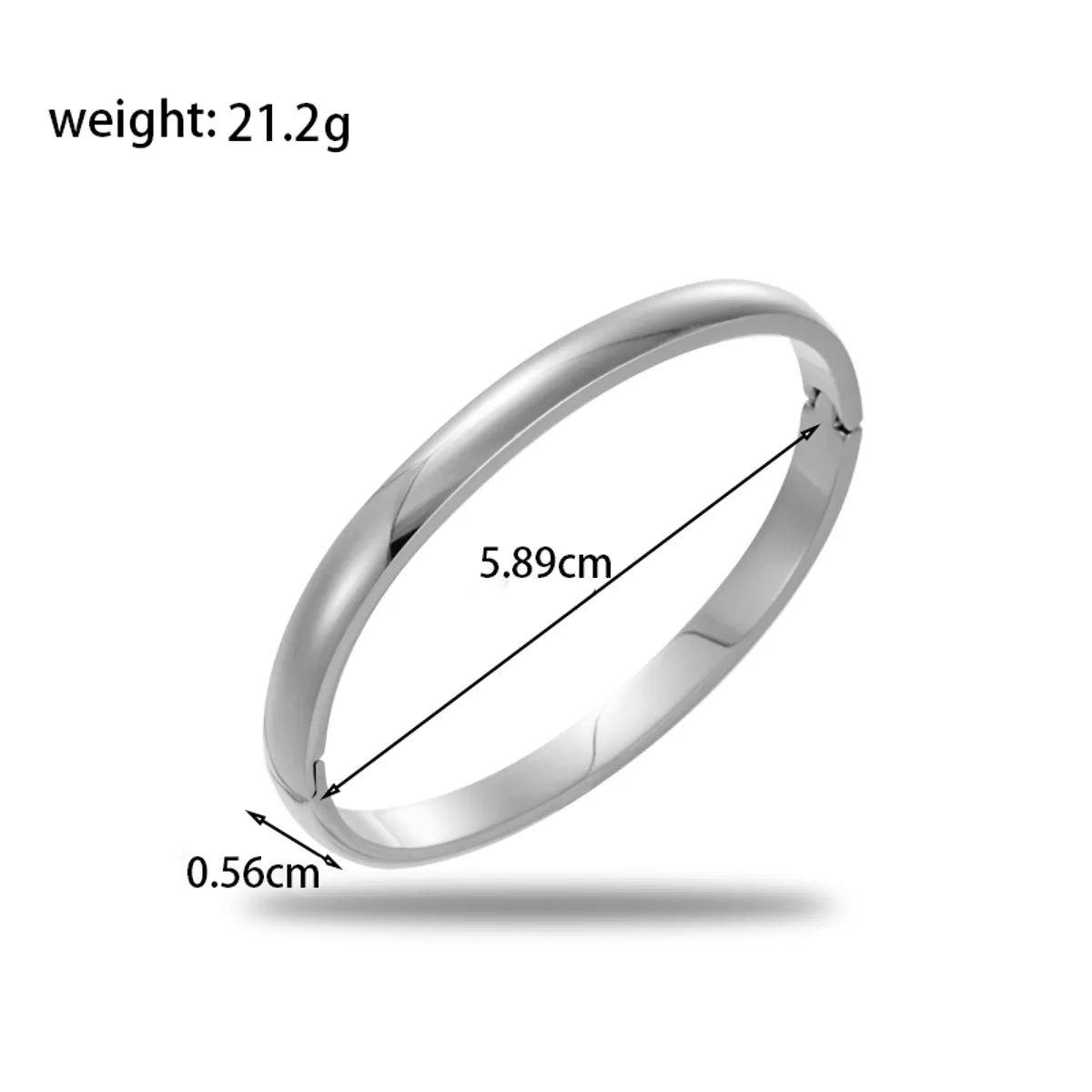 Simple Style Oval Solid Color 304 Stainless Steel Bangle In Bulk