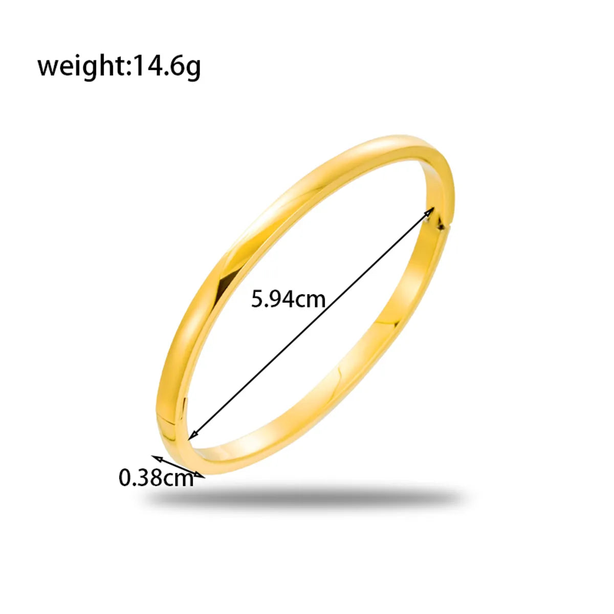 Simple Style Oval Solid Color 304 Stainless Steel Bangle In Bulk