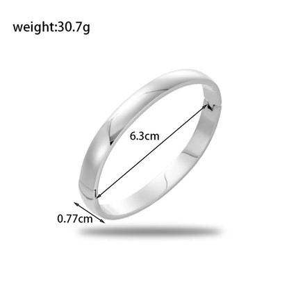 Simple Style Oval Solid Color 304 Stainless Steel Bangle In Bulk